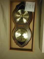 New Bulova Quartz Wall Clock + Barometer Battery Powered France ~ Model C3712