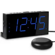 Extra Loud Dual Alarm Clock with Vibration for Bedroom,Extreme Bed Shaker Ala...