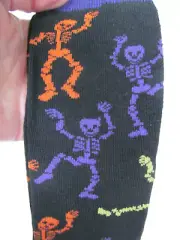 NWT Knee High Socks Halloween Dancing Skeletons Shoe Sizes 6 - 9 Adult Womens O