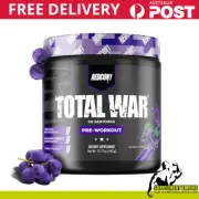 Redcon1 TOTAL WAR Pre workout High Stim Boost Energy Pump Focus Grape 30 Serves