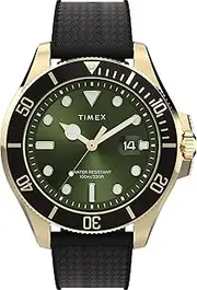 [Timex] Men's TW2Y05300 Black Harborside Coast 44mm Synthetic Rubber Strap Watch