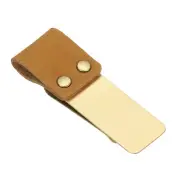 Pen Loop for Notebook, Brass Clip Pen Holder, Camel