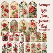 Junk Journal Supplies Antique Rose Junk Journal Tags, Scrapbook Ephemera