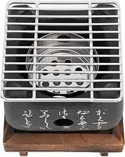 Japanese Mini BBQ Grill, Wood Mat BBQ Grill Aluminum Alloy Fast Heating Portable for Camping (16.5x14.5cm / 6.5x5.7in)