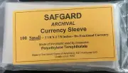 100 US Fractional Currency Paper Money Holders Archival Quality Sleeves SAFGARD