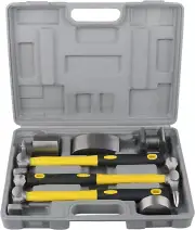 7Pcs Craft Panel Beating Kit Panel Beating Hammer and Dolly Set Hammers Set f...