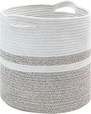 Storage Baskets for Organizing Nursery Small Round Woven Storage Basket Cotton Rope Basket with Handles