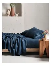 [Linen House] Nimes Sheet Set In Navy