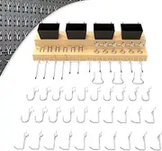 HUHOLE Pegboard Hooks Assortment 49PC, Pegboard Accessories with Pegboard Bins, Garage Tool Organizer, Fit 1/8 Inch and 1/4 Inch Peg Board