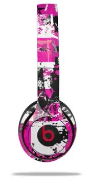 Skin Wrap for Beats Solo Wireless 2 3 4 Pink Graffiti SKIN ONLY
