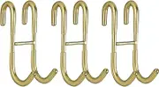 Simtive Shower Door Hooks (3-Pack), Over Door Hooks for Bathroom Frameless Glass Shower Door, Towel Hooks, Shower Squeegee Hooks, Gold