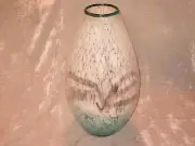 Beautiful Tall Hand Blown Glass Oval Vase Decorative Flowers NEW!