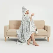 Ramesses Faux Fur Hooded Robe Grey