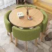 Round Coffee Table Set for Conference Room Negotiation and Reception Modern Design for Tea Shop Coffee Shop or Dessert Shop Includes Chairs Ideal for Meetings and Relaxing (Gray)