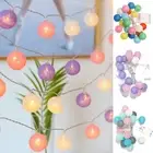 10/20LED Fairy String Lights Battery Globe Garland Cotton Ball Wedding Xmas Home