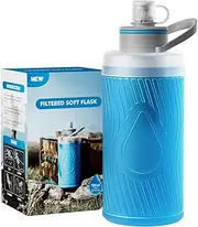 SurviMate 700ml Collapsible Water Filter Bottle,Squeeze Water Filtered Bottle，BPA Free, Ultra Light Emergency Survival Water Filter，Perfect for Hiking, Backpacking, Camping