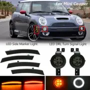 Smoked LED Halo DRL Turn Signal + Side Marker Light For MINI Cooper R50 R52 R53 (for: Mini)