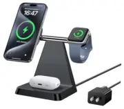 Charging Station for Multiple Devices Apple: 3 in 1 Magnetic Wireless Black