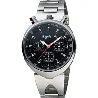在飛比找momo購物網優惠-【agnes b.】時尚計時腕錶-黑面39mm(BX9001