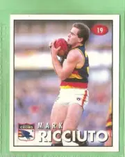 1996 AFL SELECT STICKER #19 MARK RICCIUTO, ADELAIDE CROWS
