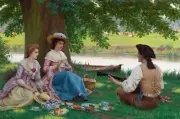 A Picnic Party By Edmund Leighton Painting Artwork Paint By Numbers Kit DIY Gift