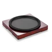 Baking pan Steak Pan Sizzle Griddle Cast Iron Steak Plate Grill Pan with Base...