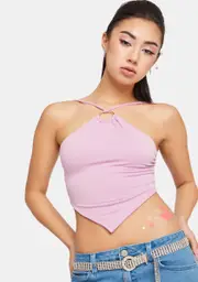 Lavender Look My Way Halter Scarf Top