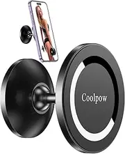 Coolpow Gym Magnetic Phone Holder Mount for MagSafe, All Metal Dual Magnetic Phone Holder for Gym Accessories, Attach to Metal Surface, Compatible with iPhone 16 15 14 13 Pro Max