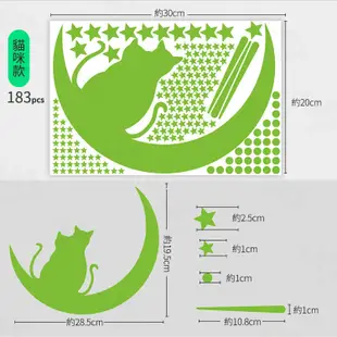 夜光貼紙 螢光貼紙 發光貼紙 開關貼 房間佈置 兒童房佈置 舞台佈置 壁貼 貓鳥 (5折)