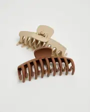 Matte Claw Clips in Brown/Beige