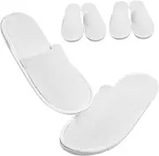 Happyyami 4Pairs Non Slip Disposable Slippers for Men and Women Closed Toe Hotel Slippers Lightweight Breathable Design for Home Guest Use