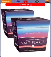 2X Murray River Salt Flakes Retail Pack 250 G, Naturally Pink Salt Flakes AU