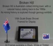 Broken Hill - Brass Shovel - Souvenir - Framed Memorabilia