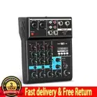 F-4A 4 CH Mixing Console Small DJ Mixer Bluetooth+Sound Card for Home PC Stage