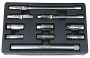 Platinum 10pc Magnetic Spark Plug Socket Set w/Locking Swivel Extensions #99610