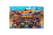 Hot Wheels Monster Trucks Demolition Doubles 1:64 Hot Wheels Racing #1 Vs Hot Wheels Racing #4 2 Pack