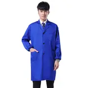 Men Dustproof Long/Short Sleeve Buttons Pockets Warehouse Lab Coat Work Clothing as the picture S Short Sleeve