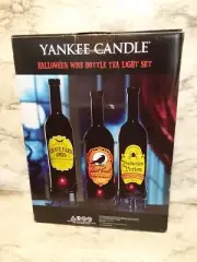 Vtg YANKEE CANDLE Halloween Witch Apothecary Bottle Tea Light Set of 3 - NIB NEW