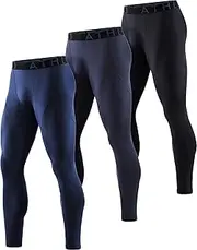 [ATHLIO] Men’s Thermal Compression Pants, Fleece Lined Base Layer Leggings, Winter Workout Running Tights for Training Hiking Sports