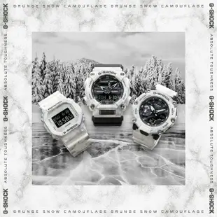 【CASIO 卡西歐】G-SHOCK 冬季森林 雪地迷彩手錶(DW-5600GC-7)