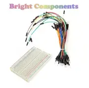Solderless Prototype Breadboard (400 Points) + 65 Jumper Wires - Electronics