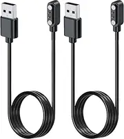 NOUKAJU [2pack] Charger for OUKITEL BT12 Smart Watch, Magnetic USB Charging Cable 3.28ft/1m,Charger Cable for OUKITEL BT12 SmartWatch(Black)