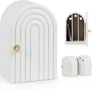 [Lzttyee] Phone Box for Family Time, Bamboo Cell Phone Jail, 3 Sections Hold 6 Phones, with Charging Holes, Phone Holder Self-Discipline Box, Help Kids Adults Focus Back, Mobile Phone Addiction (White)