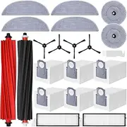 [oGoDeal] Accessory Set for Roborock S8 Maxv Ultra, 6 x Dust Bags, 2 x Main Roller Brushes, 4 x Side Brushes, 2 x Filters, 6 x Mop Wipes, Spare Parts Robot Vacuum Cleaner Replacement Parts Robot Vacuum