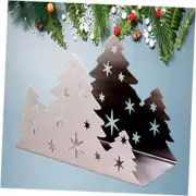 Christmas Napkin Holder for Tables - Tissue Dispenser for Kitchen Silver