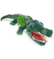 DolliBu Soft Alligator Stuffed Animal with Green Plush Shamrock - 18 Inches