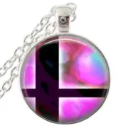 Pink Smash Ball Silver Bezel Necklace