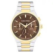 Calvin Klein Two-Tone Steel Dark Brown Dial Multi-function Men's Watch - 25200442