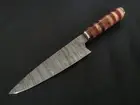 13" CUSTOM HAND MADE DAMASCUS STEEL CHEF KNIFE WOOD & RESIN HANDLE W/SHEATH C33