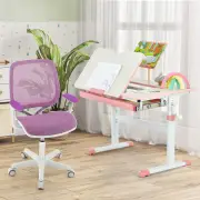 CostwayKids Swivel Mesh Children Computer Chair with Adjustable Height-purple